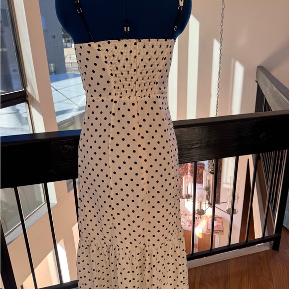 Commense Black and White Polka Dot Midi Dress - Picture 3 of 4